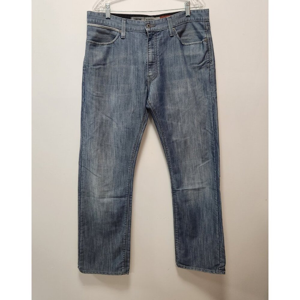 Levi Strauss Signature‎ Authentics Slim Straight Jeans Mens Size 36x32 Blue EUC